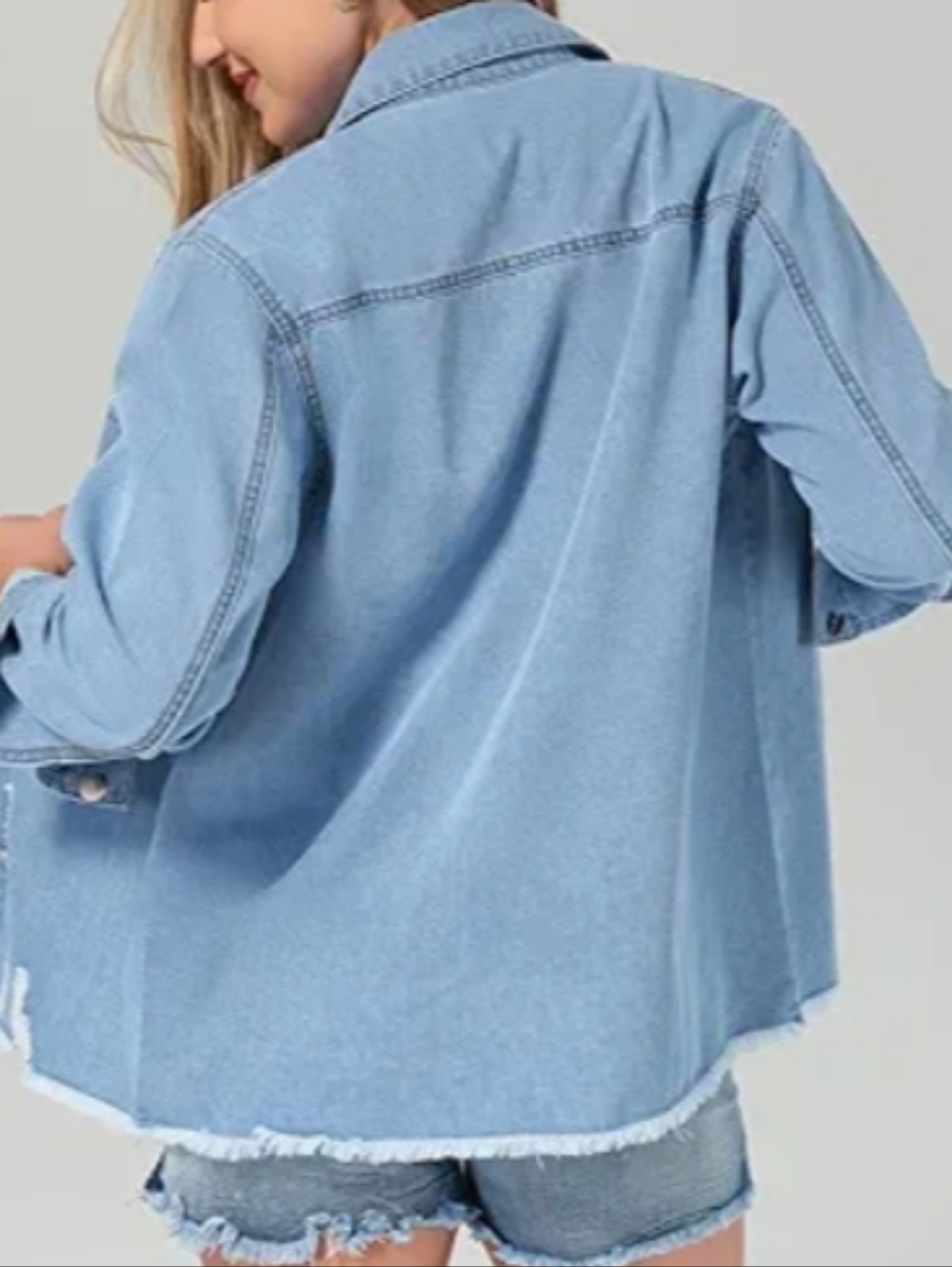 Roswear Light Sky Blue Denim Shirt Jacket NWTSize L - Picture 2 of 8